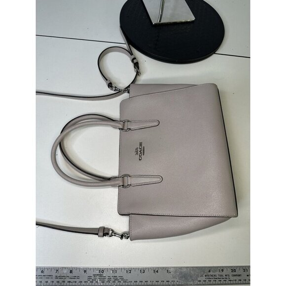 Coach - Leah Satchel Gray Leather Handbag - Missing Tag - Picture 9 of 9